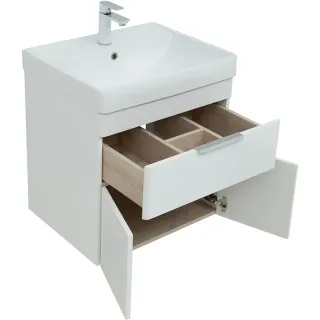 Тумба под раковину Aquanet Ирис New 310148 60 см белый глянец